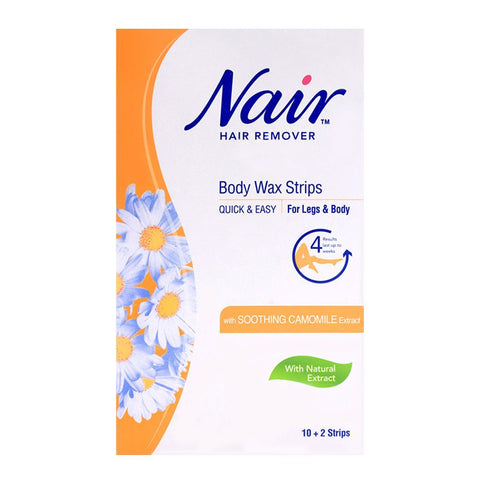 Nair Body Soothing Camomile Body Wax Strips 10+2-Pack