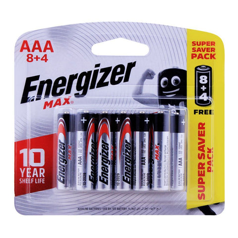 Energizer Max AAA  Batteries 8+4 Pack