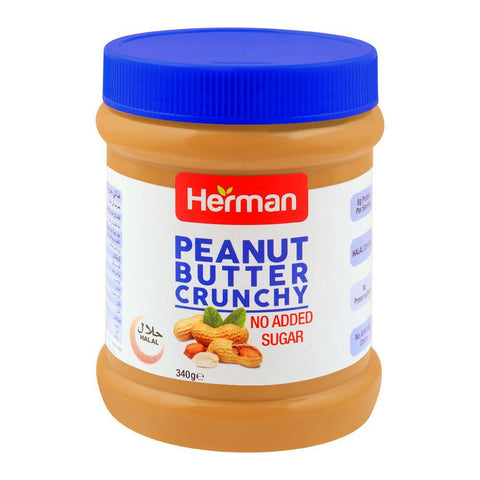 Herman Peanut Butter Crunchy Sugar Free 340g