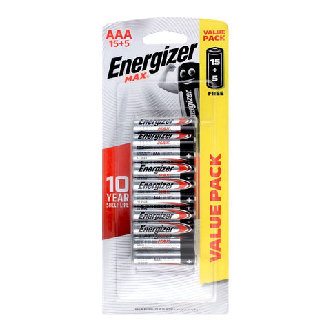 Energizer Max AAA Batteries, 15+5