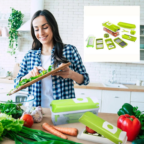 12-Piece Vegetable And Fruit Cutting Tool Set Green
