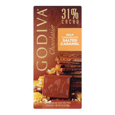 Godiva Milk Salted Caramel Chocolate Bar 100G