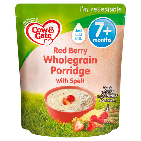 Cow & Gate Banana Red Berry Wholegrain Porridge from 7