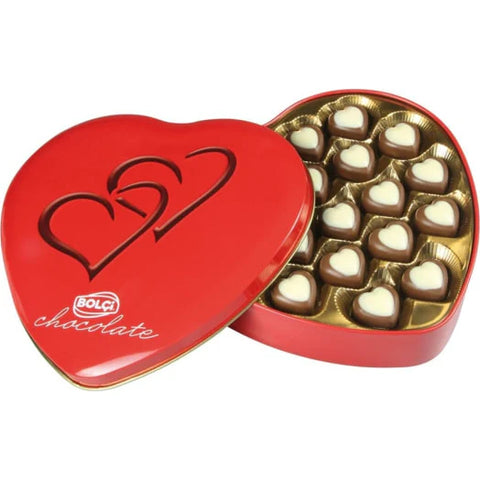 BOLCI BELGIAN CHOCOLATE HEART TIN BOX 240g