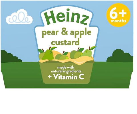 Heinz Pear & Apple Custard Pot 4x100g