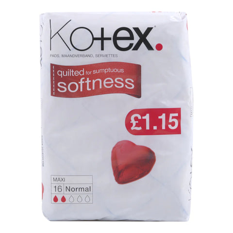 Kotex Softness Pads  Maxi White Normal 16Pcs