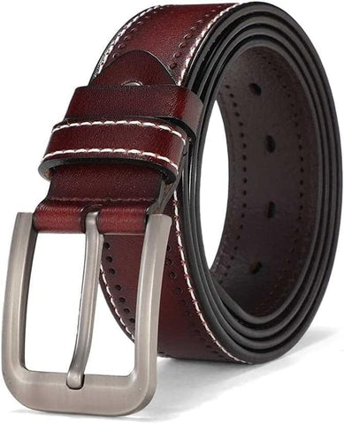 Casual Buckle Leather Belt Brown