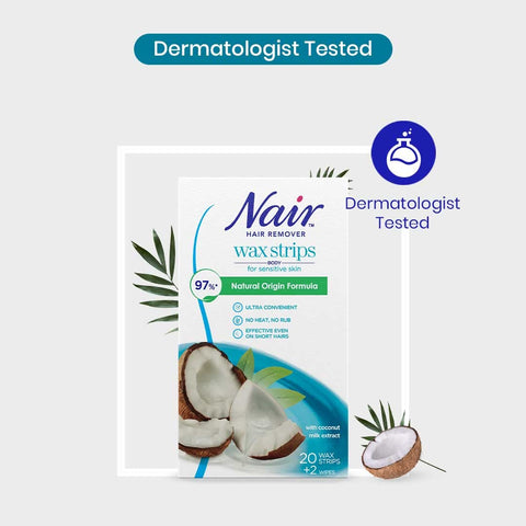 Nair Hair Remover Wax Strips Coconut 20s