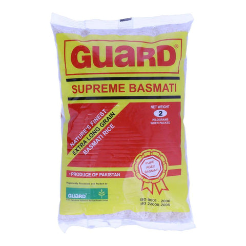 Guard Supreme Basmati Rice, Extra Long Grain, 2KG