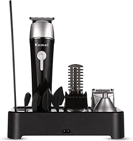 KEMEI 10 in 1 Rechargeable Hair Clipper With 5 Tools