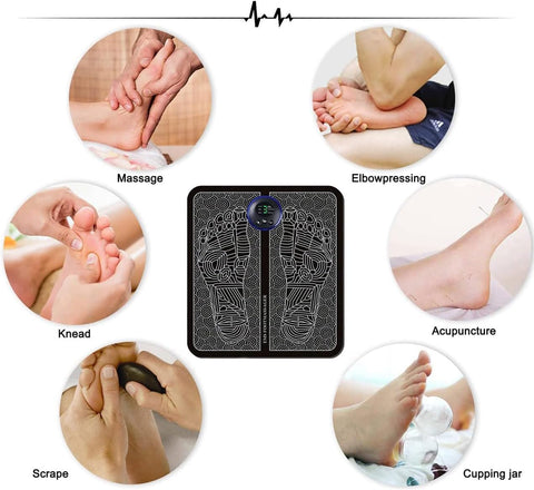 Zero Pain Foot Massager, Folding Portable Feet Massage Machine, Electronic Muscle Stimulatior Massage Mat USB Rechargeable