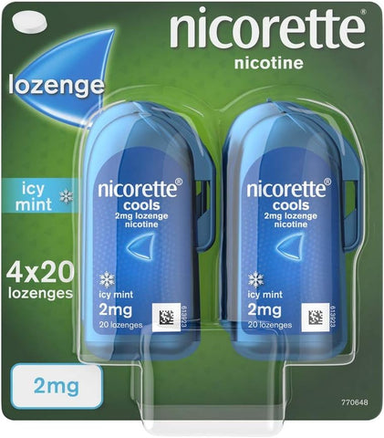 Nicorette Cools 2mg Lozenge Icy Mint 4X20