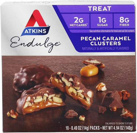 Atkins Endulge Treat 5 Packs Bar Pecan Caramel Clusters 140g