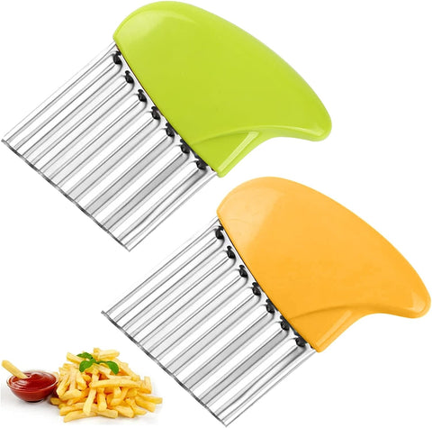 Potato Wave Cutter, Stainless Steel Fruit Vegetable Salad Cutter Tool