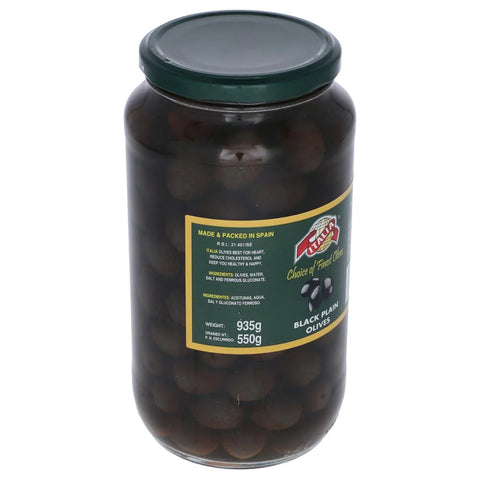 Italia Black Plain Olives 935g