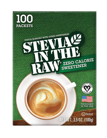 Stevia In The Raw Zero Calorie Sweetener 100 Packets 100g