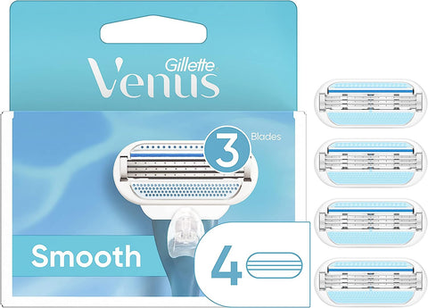 Venus Gillette Women's Original 3 Blade Razor Refills, 4 Count