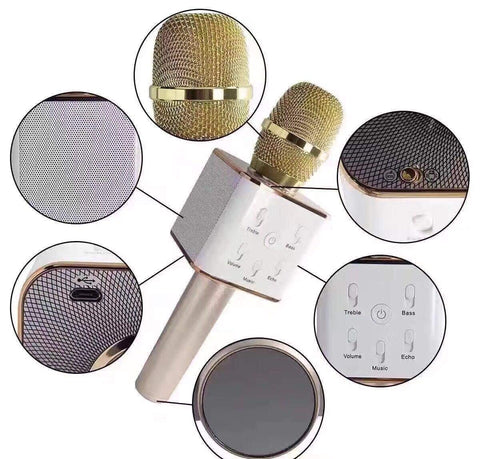 Bluetooth Microphone Q7 Handheld Wireless Mike | Multi-Function Bluetooth Multi color