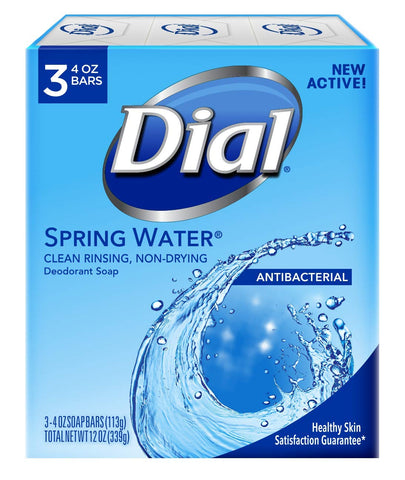 Dial Antibacterial Soap Spring Water 4 oz 3 Bars