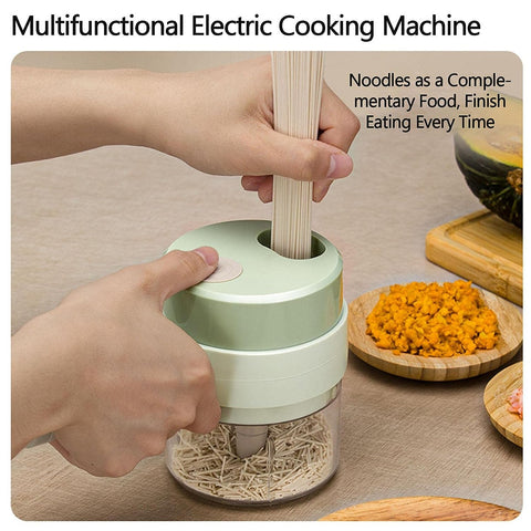 4 in 1 Handheld Electric Vegetable Cutter Set, Electric Chopper