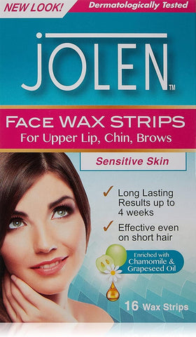 Jolen Facial Strip Wax Sensitive Skin 16s