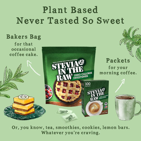 Stevia In The Raw Zero Calorie Sweetener 100 Packets 100g