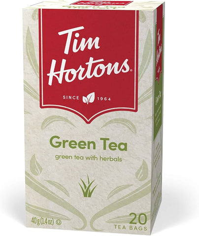 Tim Hortons Green Tea Bags With Herbal 20 Count