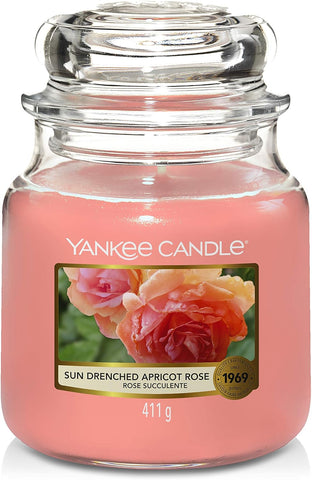 Yankee Candle Sun Drenched Apricot Rose Classic Medium Jar 411g