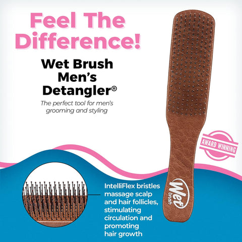 WetBrush Mens Detangler - Brown Leather