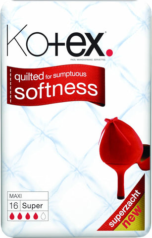 Kotex Softness Pads White Maxi Super 16 Pcs