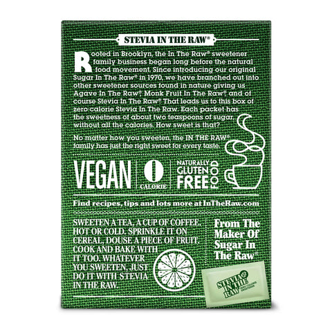 Stevia In The Raw Zero Calorie Sweetener 100 Packets 100g