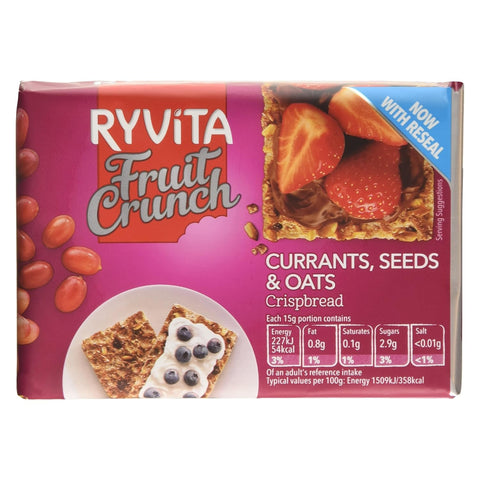 Ryvita Fruit Crunch Crispbread Currants Seeds & Oats 200g