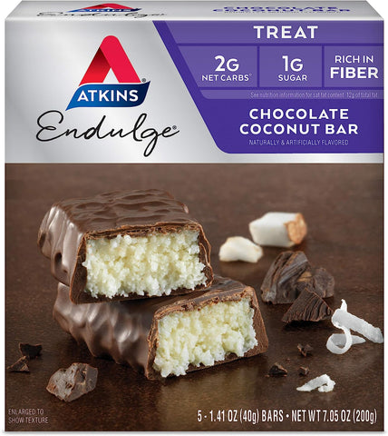 Atkins Endulge Treat 5 Packs Bar Chocolate Coconut 5 Pack