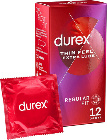 Durex Uk Condom 12 Pack Thin Feel Extra Lubricated