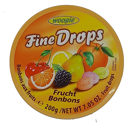 Woogie Fine Drops Mix Fruit Candy 200g