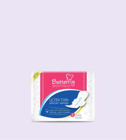 Butterfly Breathables Ultra Thin Sanitary Napkins 8L