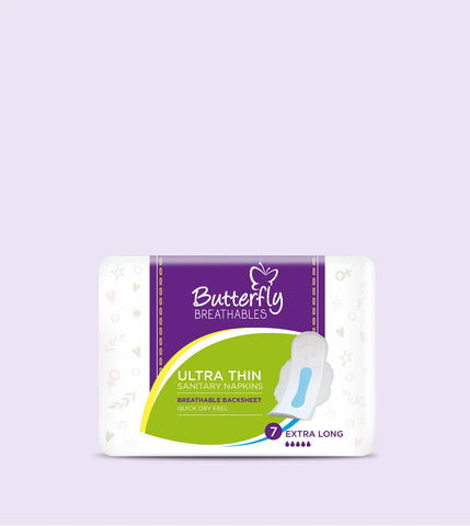 Butterfly Sanitary Napkins Breathables Extra Large 7Pcs