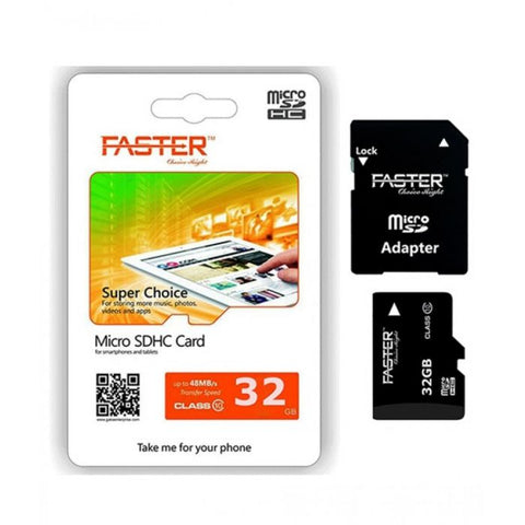 Faster Micro SDHC UHS-1 Card 32Gb