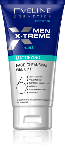 Men X-treme Matt-Mattifying Face Cleansing Gel 6in1