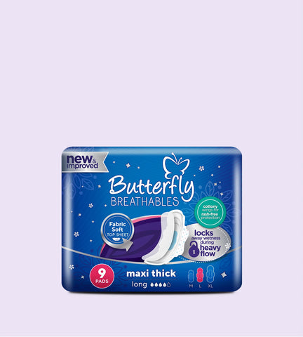 Butterfly Sanitary Napkin Maxi Thick Large Wing 9s