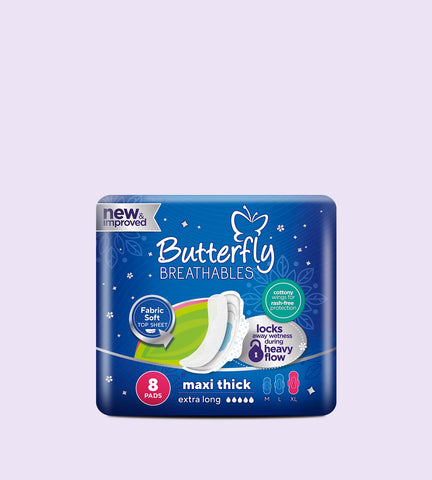 Butterfly Sanitary Napkins Maxi Thick XXL 8 Pcs