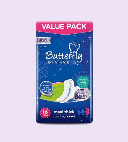 Butterfly Sanitary Napkins Maxi Extra Large Value Pack 16Pcs