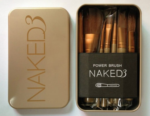 Naked 3 Pack Of 12 In 1 Make Up Brush Kit