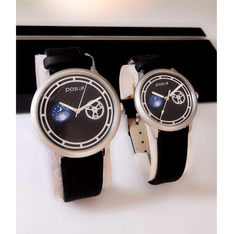 Fashionable Couple Watches Black