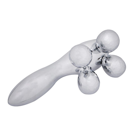 4D Roller Face Body Slimming Lift Tightening Massager Tool - Silver