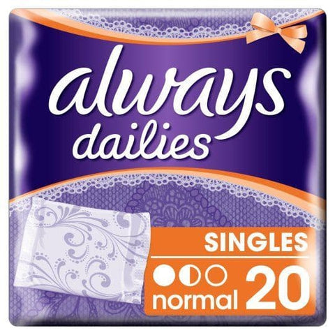 Always Dailies Pantyliners Singles 20/Ct