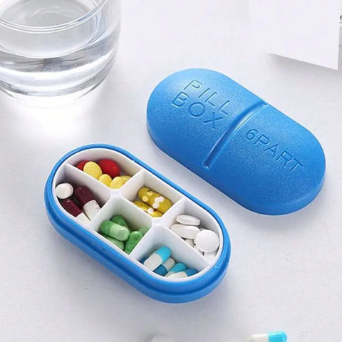 6 Part Pill Box Organizer Storage