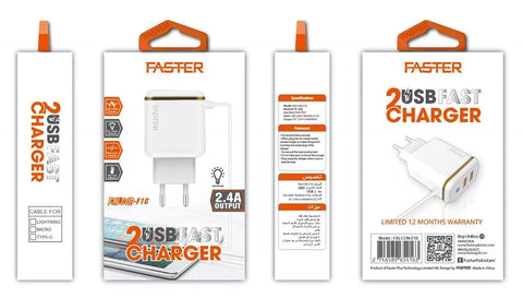 Faster 2USB Fast Charger Falcon-F16