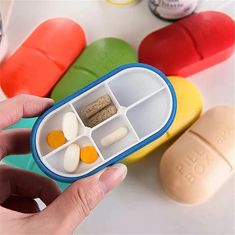 6 Part Pill Box Organizer Storage