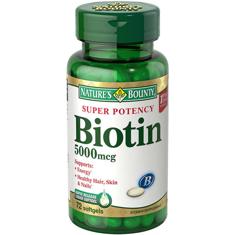 Natures Bounty Biotin 5000 Mcg Softgel Capsules 72S